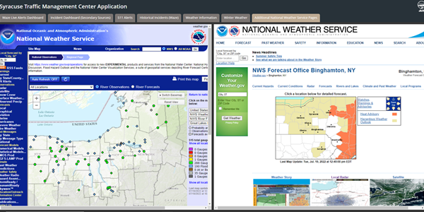 City of Syracuse Traffic Management Center Dashboard: Additional National Weather Services image