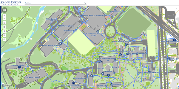JHU Homewood Campus Wayfinding Application image