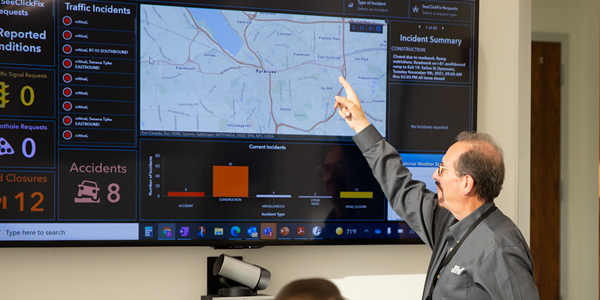 City of Syracuse Traffic Management Center Dashboard: Demonstration of Application Incident Dashboard image
