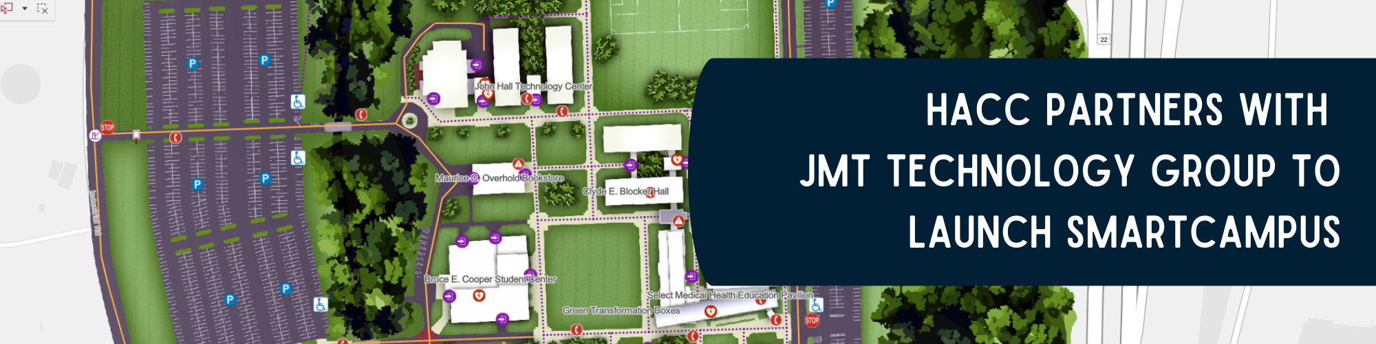 Harrisburg Area Community College Launches SmartCampus Interactive Campus Map Created by JMT Technology Group banner